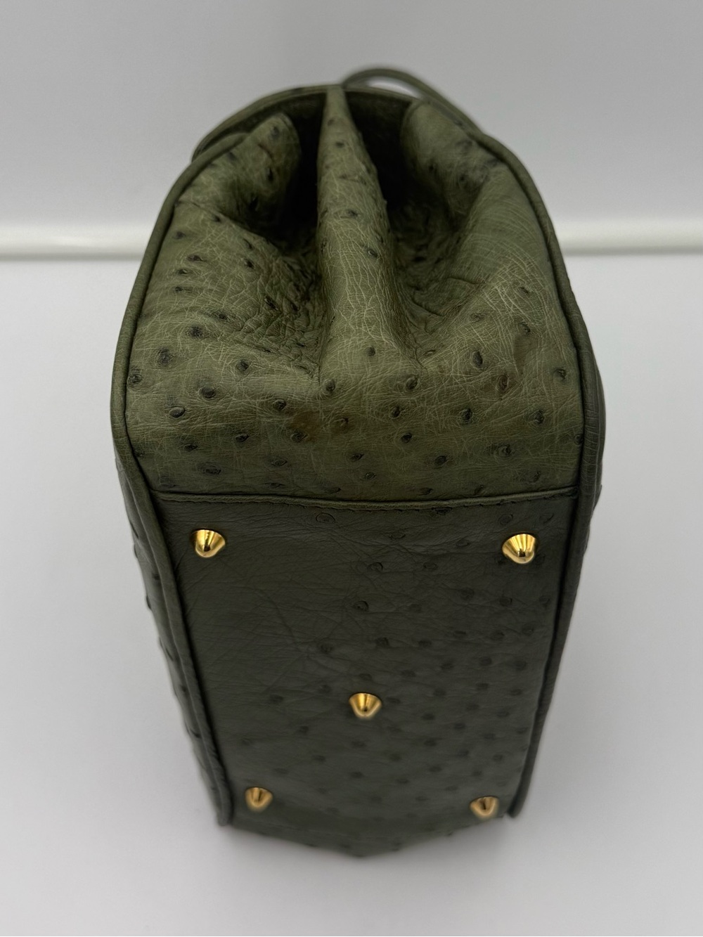 🇮🇹SANTAMARIA MILANO • Green Exotic Genuine OSTRICH 23 Bag • Made in ITALY - Picture 10 of 16